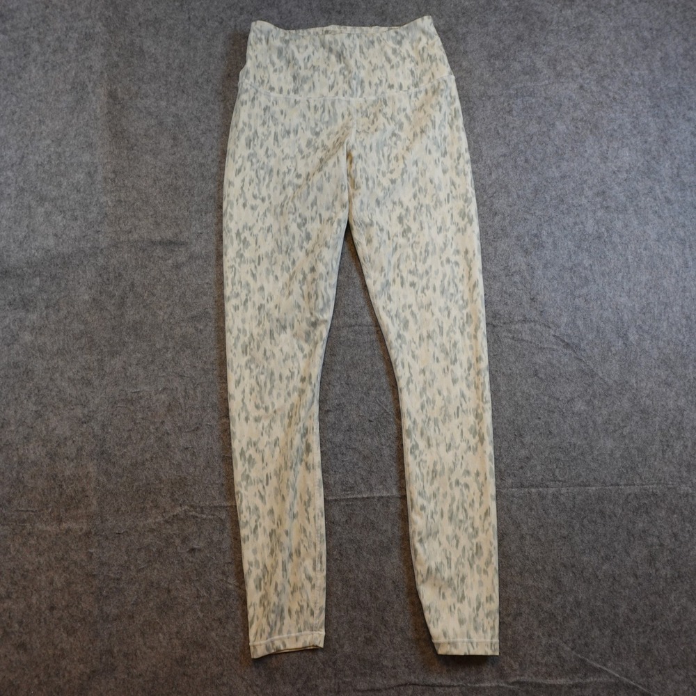 Varley Leggings Women Extra Small Beige Century Mint Ink High Rise Activewear